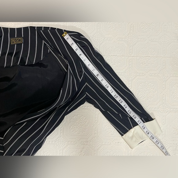 Algo 80’s 90’s Pinstripes Dress Jacket Light Shoulder Pads - Picture 10 of 10